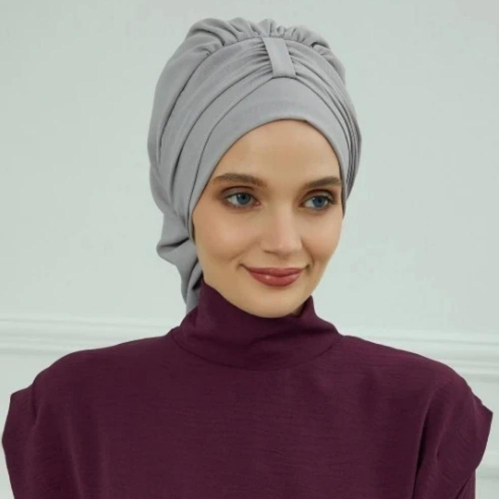 Muslim Instant Turban Pure Color Stretch Inner Hat Hijabs for Caps Ready To Wear Women Head Scarf Under Bonnet