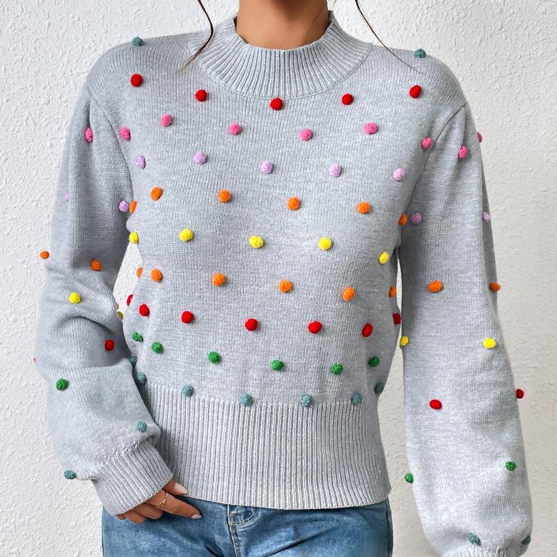 

IHUASU Женский модный свитер с разноцветными нитками XL серый