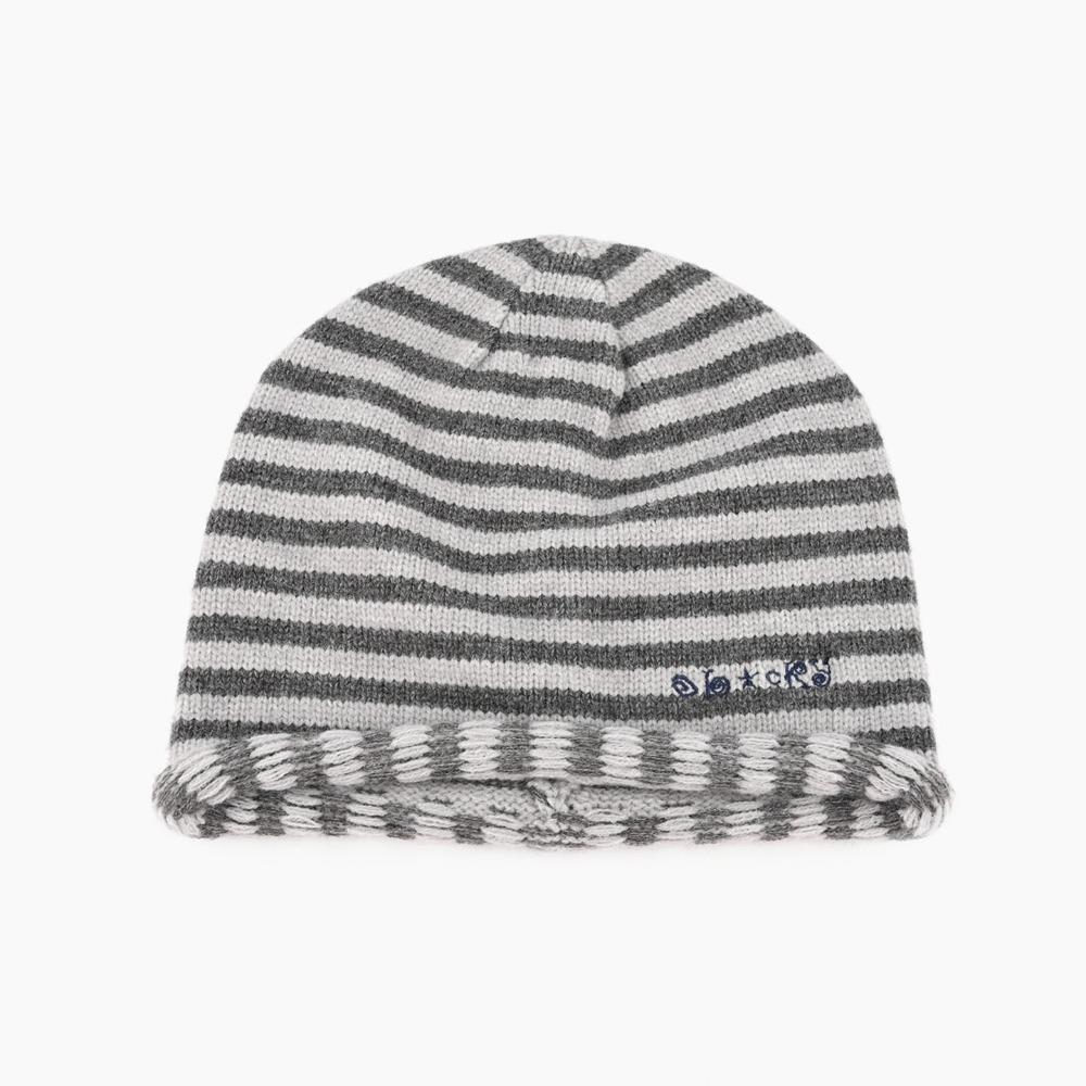 Soft Warm Striped Knit Beanie Cold Proof Slouchy Knitted Hat Autumn Winter Skullcap Men Women