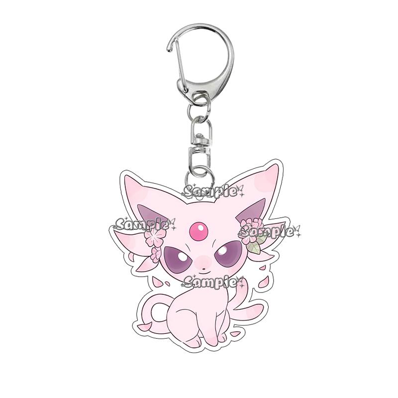 Anime Cartoon Umbreon Eevee Espeon Acrylic Keychain Key Chain Ring Backpack Charm Accessories Homemade Pendant Gift for Friends