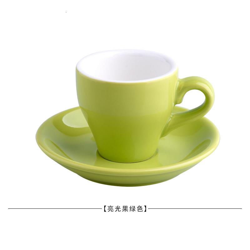 80cc Coloured Cheap Thick Ceramic Espresso Cups Saucer Set Cafe Household Caffe Latte Expresso Strong Coffee Mugs Tray Wholesale