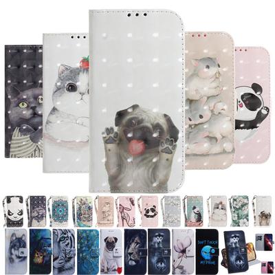 Tiere Flip Handytasche für Samsung Galaxy A01 A03 Core A02 A04 A13 A23 A33 A53 A73 5g Leder Brieftasche Karte Buch Abdeckung