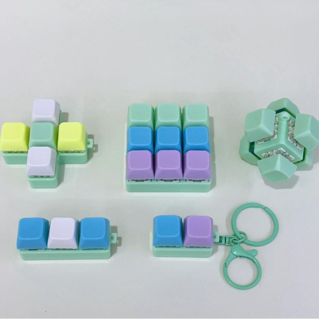 Tetris Fingertips Press Creative Buttons Keychain Design Portable Decompression Artifact