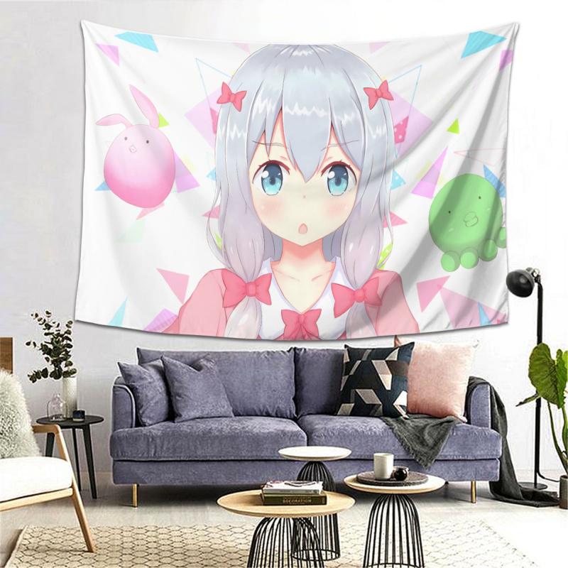 VIKAMA Japanische Anime Süße Mädchen Wandteppich Schlafzimmer Kopfteil Dekor Hintergrund Schlafsaal Renovierung Wandtuch Wandbehang Stoffkunst