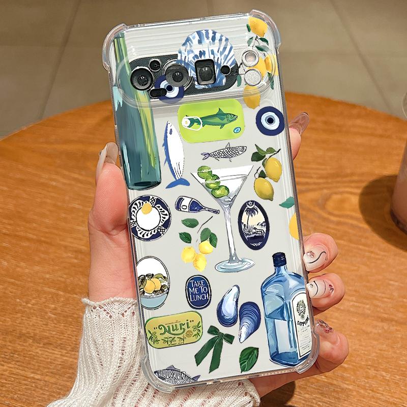Octopus Starfish Pattern Case For Google Pixel 9 Pro XL 9A Shockproof TPU Silicone Clear Soft Cover