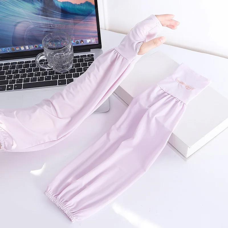 1 Pair Summer Ice Silk Sleeves For Men And Women Outdoor UV Protection Cycling Sleeve Arm Sun Screen Protection Sleeves Loose