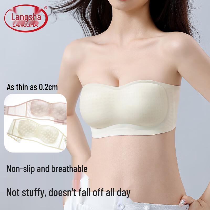 Lonsa Seamless Strapless Push-Up Bandeau Bra L шампанского