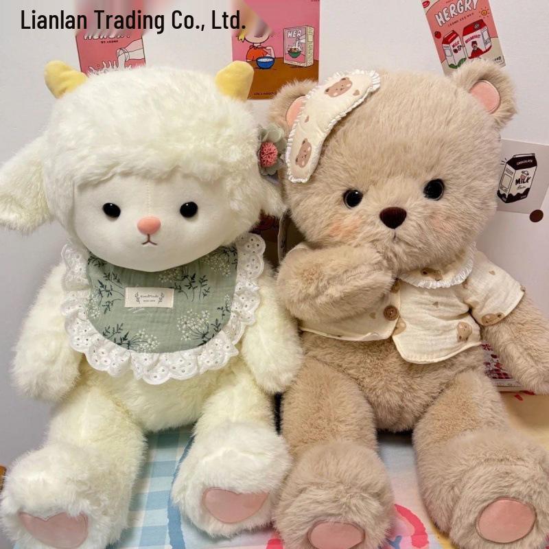 Плюшевая кукла Мишка и Ягненок, мягкая игрушка, подарок China