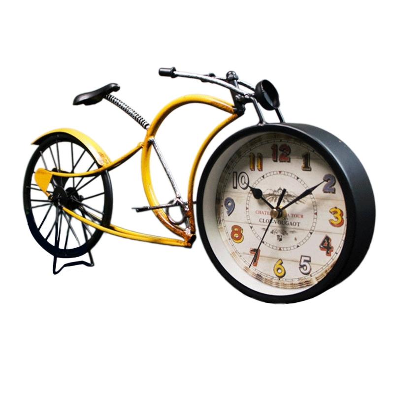 

Ретро-модель велосипеда, часы, настольные часы из железа, изготовленные вручную, креативная модель велосипеда, будильник для любителей винтажного декора
