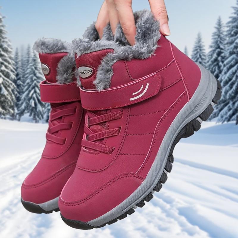 Snow Boots for Women Casual Winter Shoes Fashion Platform Non-slip Warm Fur Ankle Boots Plush 2025 New Outdoor Warm Hiking Boots