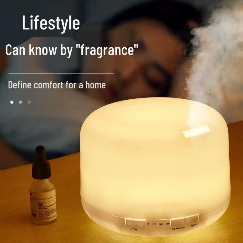 Compact 500ML Remote Controlled Ultrasonic Aroma Diffuser & Humidifier with Silent Muji Style for Bedroom