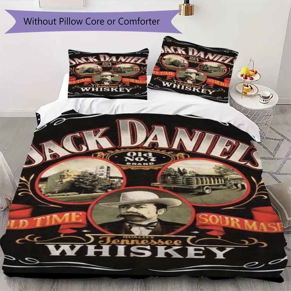 Jack Daniel'S Tennessee Whiskey Bedding Without Core 1 Duvet Cover 2 Pillowcase Without Core Bedding Set Soft And Comfortable