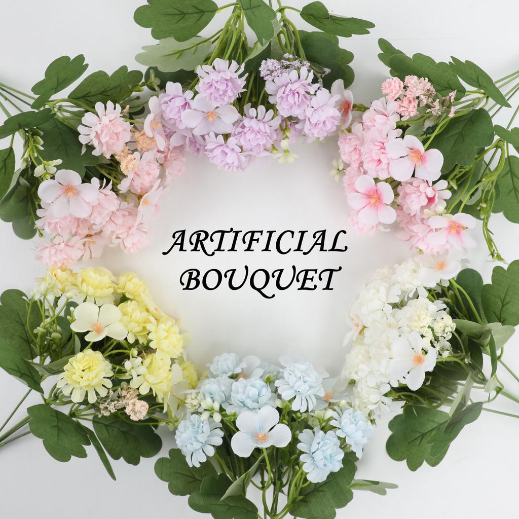 2Pcs Artificial Flower Bouquet Ping Pong Chrysanthemum Decorative Ornament for Living Room/Wedding/Outdoor