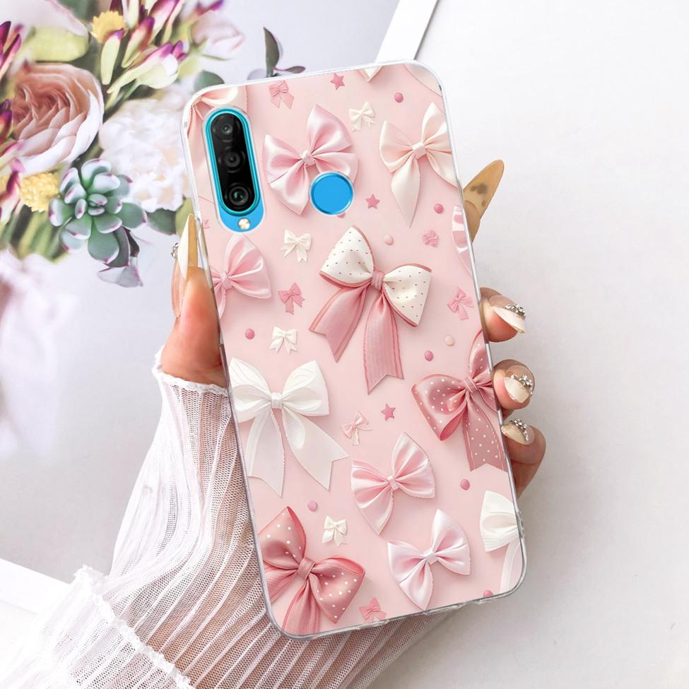 Transparent For Huawei P30 Lite Case Cover Cute Cat Fashion Butterfly Funny Painted Casing MAR-L01A MAR-L21A MAR-LX1A