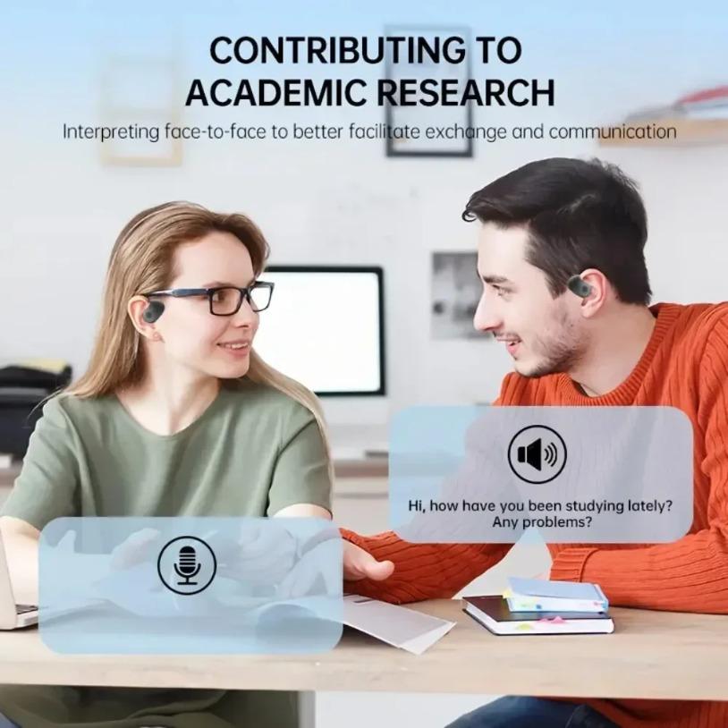 144-Language AI Real-Time Translator Headphones Bluetooth 5.3 Wireless IPX7 Waterproof Two-Way Translation for Global Business