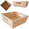 BAMBOO TRAY SQUARE BOX WOODEN ORGANIZER BOX 20x20x7.5 Cm