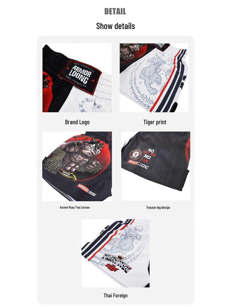 Custom Muay Thai & MMA Training Shorts for Men & Women – Quick-Dry, Cool, Cartoon Design.