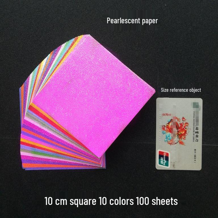 Pearlescent Laser Origami Paper - Shimmering Colors for Children's Crafts and Thousand Paper Cranes