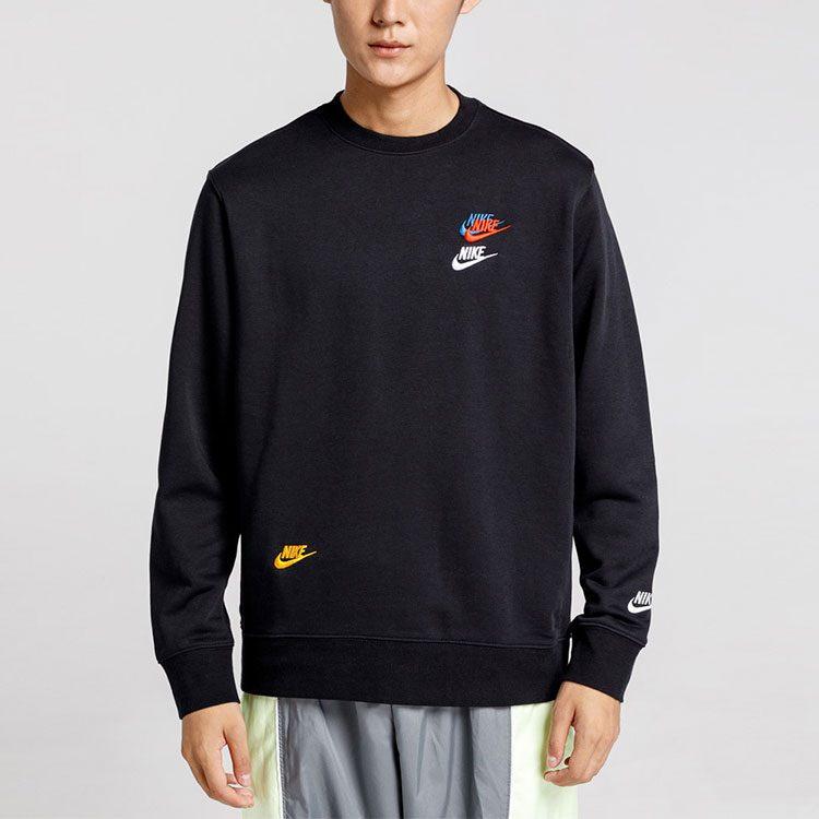 Nike Bestickte Pullover mit Rundhalsausschnitt Herbst Schwarz DJ6915-010