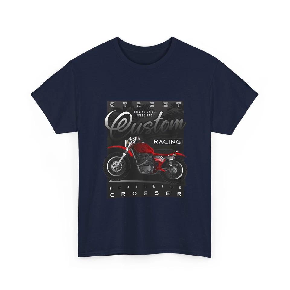 

Red Custom Racer Motorcycle T-Shirt | Vintage Racing Crosser, Cotton Tee, Gift L