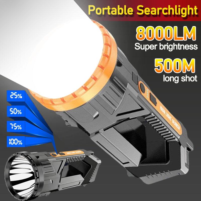 Ultra Bright Portable LED Camping Spotlight, High Lumen Searchlight Suitable for Emergency Situations, Hiking, Picnicking, Exploration, and Camping