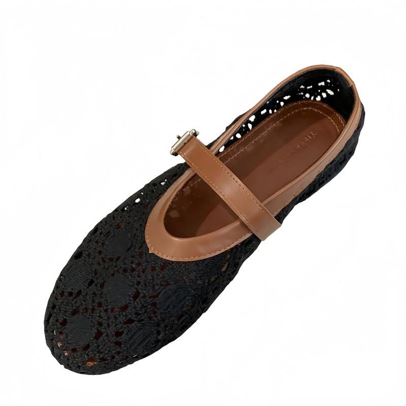 Fashion Summer Shoes Ladies Shallow Mouth Elegant Low Heels All-Match Female Footwear 2025 Dress Fabric PU  Rubber Mary