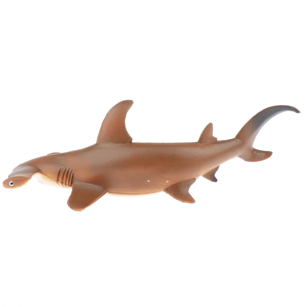 2pcs SHARK Sealife Toy Model Animal Figure - 22cm Solid Plastic
