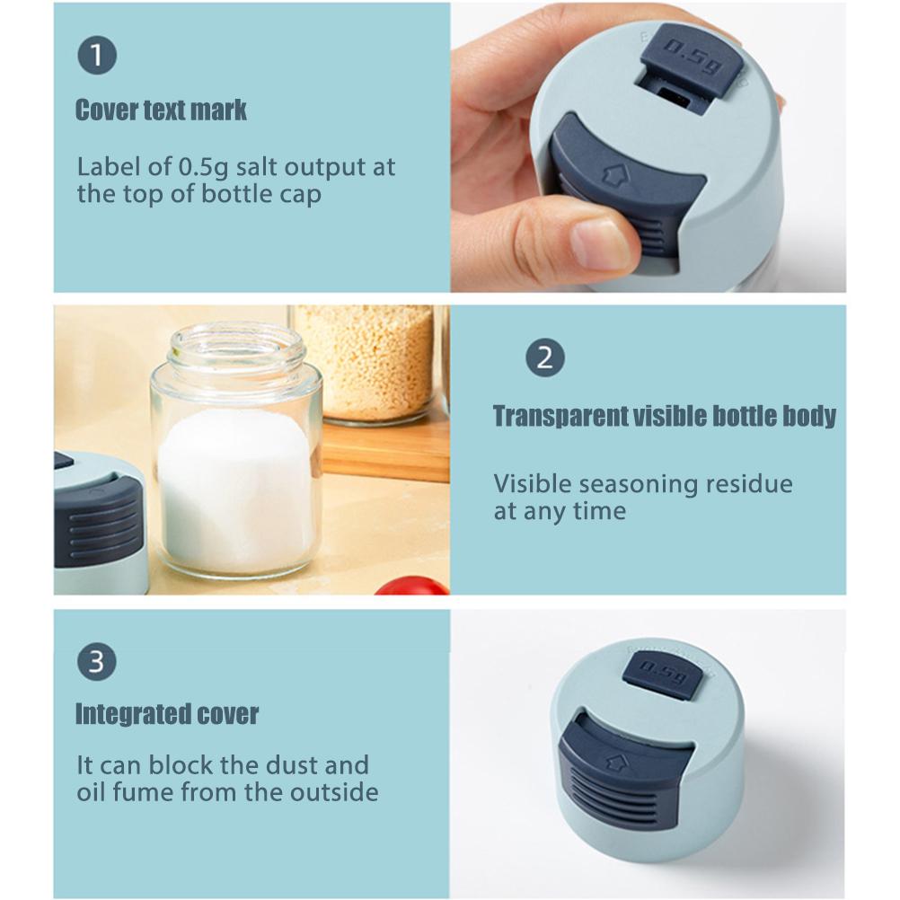 Gewürzglasflaschen Feuchtigkeitsdichte Salzflaschen Küchengewürzbehälter Kontrollierter Salzbehälter