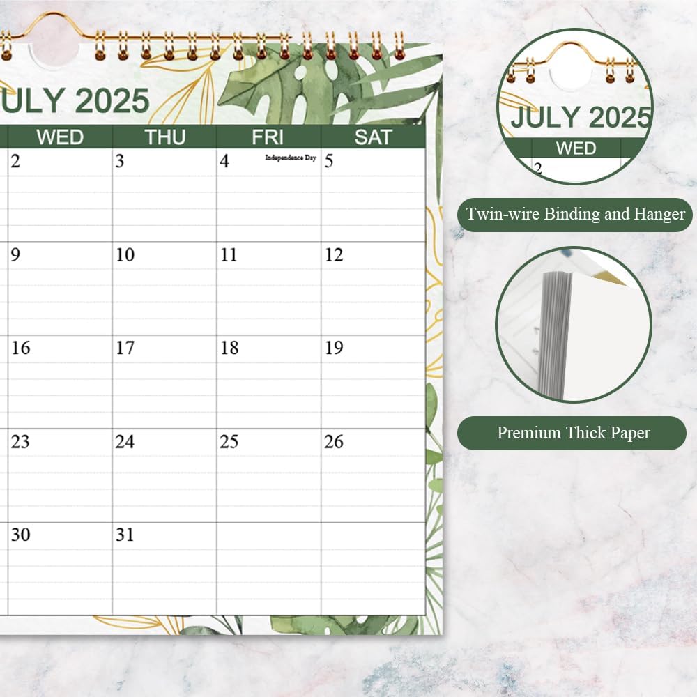 Calendar 2025-2026 - Wall Calendar from October 2025 to December 2026, 15 Months Calendar with Thick Paper for Planning at Home or Office, 8.5" x