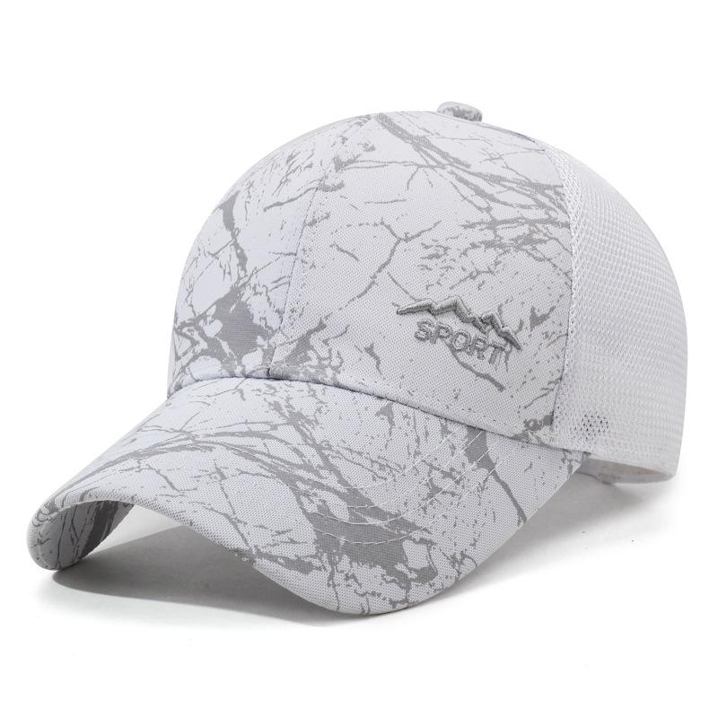 Summer Men's Sun Hat Outdoor Sports Net Baseball Cap Print Fishing Breathable Cap