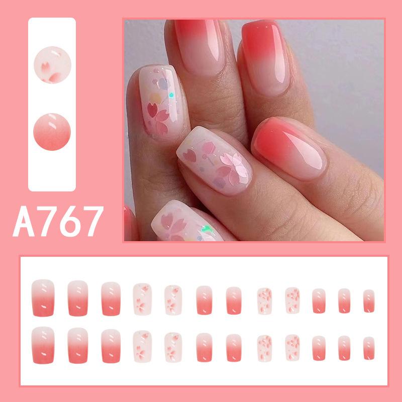 24 teile/schachtel Schnelle Nägel Verschiedene Schmetterling 3D Blumen Einfache Nail art Aufkleber Tragbare DIY Fertige Künstliche Nägel