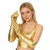 Solid Color Long Gloves Hip Hop Etiquette Mittens Fashion Patent Leather Gloves  Photography Props