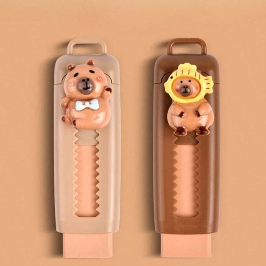 Kapibara Eraser, No Crumbs, Clean Alteration, Push-Pull Eraser, Cute Cartoon, Random Color