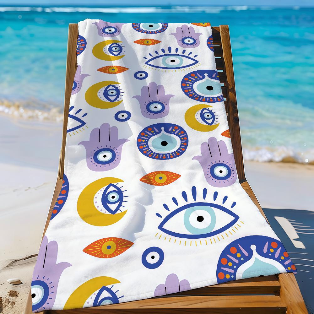 Art Evile Eye Bright Handtuch Sport Schnelltrocknend Reise Campingausrüstung Sanddicht Weich Leicht Großes Strandhandtuch