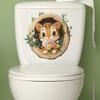 Cartoon Tiger in Tree Hollow Toilet Wall Sticker Self-Adhesive Removable Bathroom Cute Home Decor Art