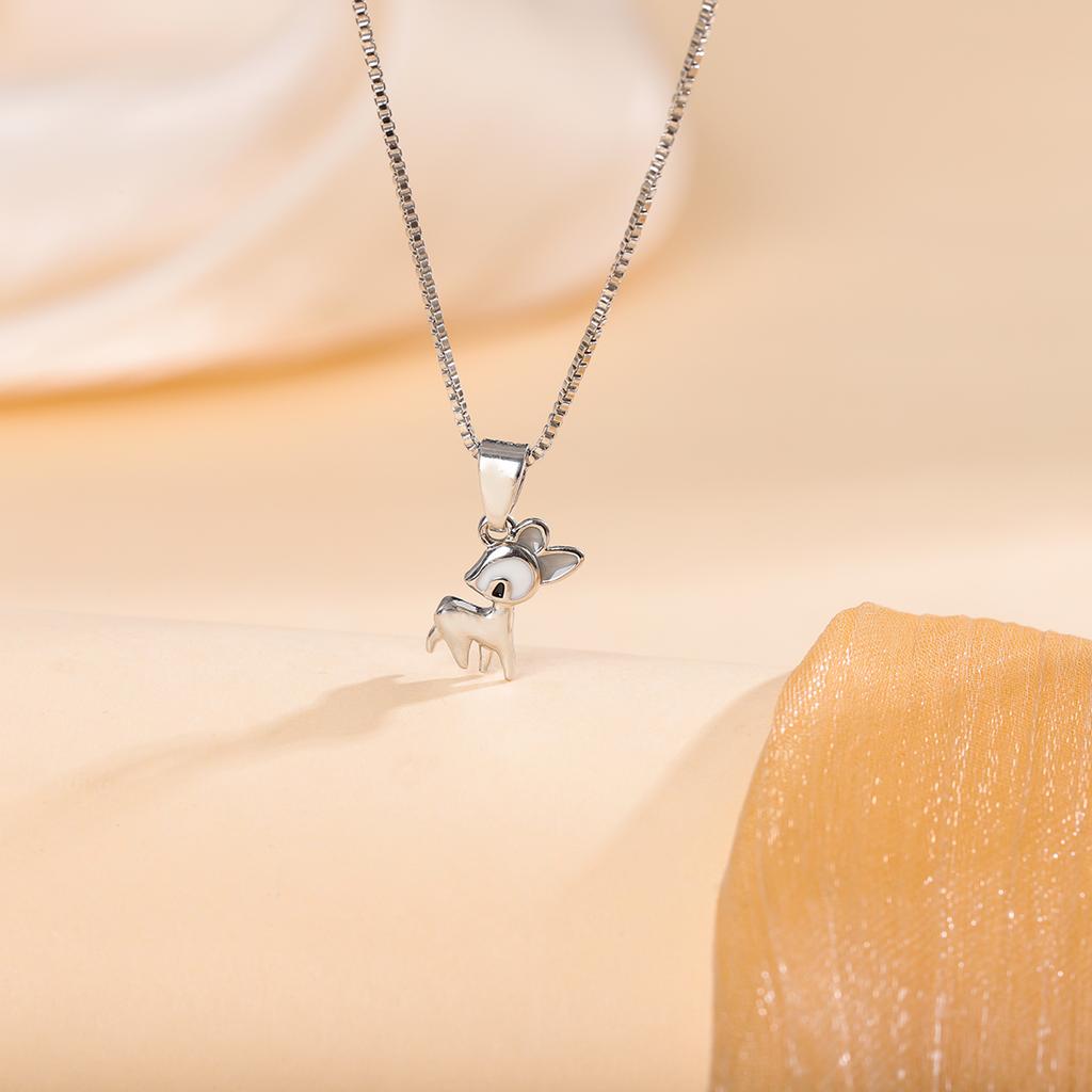 New Fashion Sweet 925 Sterling Silver Aura Deer Christmas Animal Pendant Necklaces XL208
