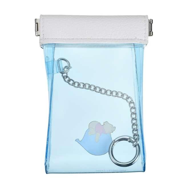 DISNEY Winnie the Pooh Clear Pouch Spring Loaded with Carabiner Japan NEW