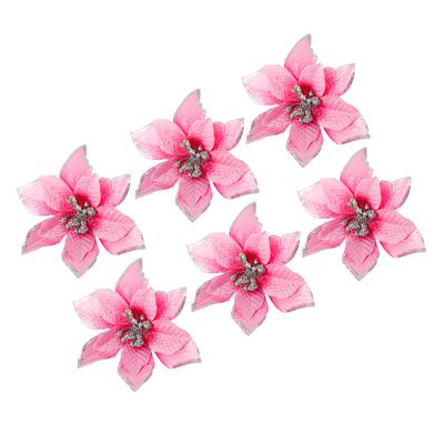 24 Pcs Glitter Artificial Flower Wedding Decorative Flowers Decorate Party Decoration