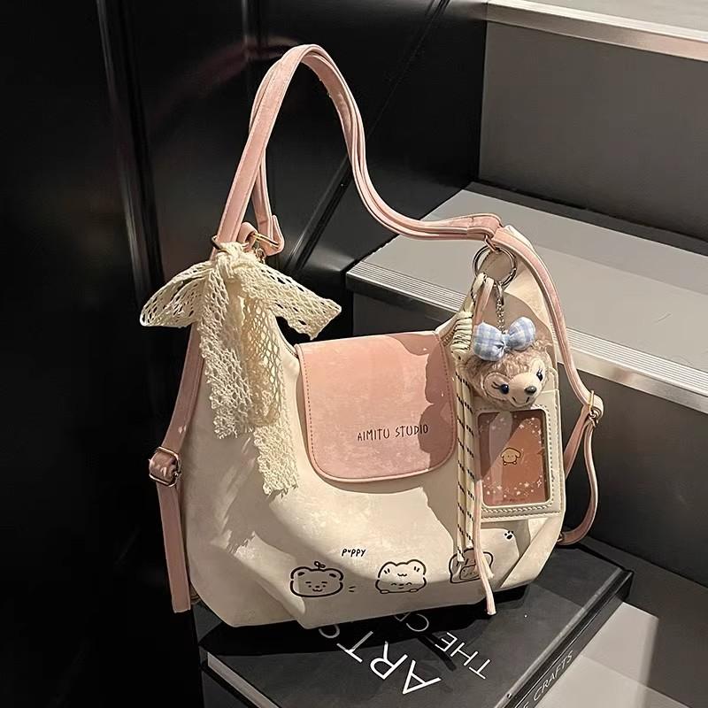 Tote bag 2025 new autumn and winter women's bag, large capacity, cute shoulder bag for commuting, versatile large backpack