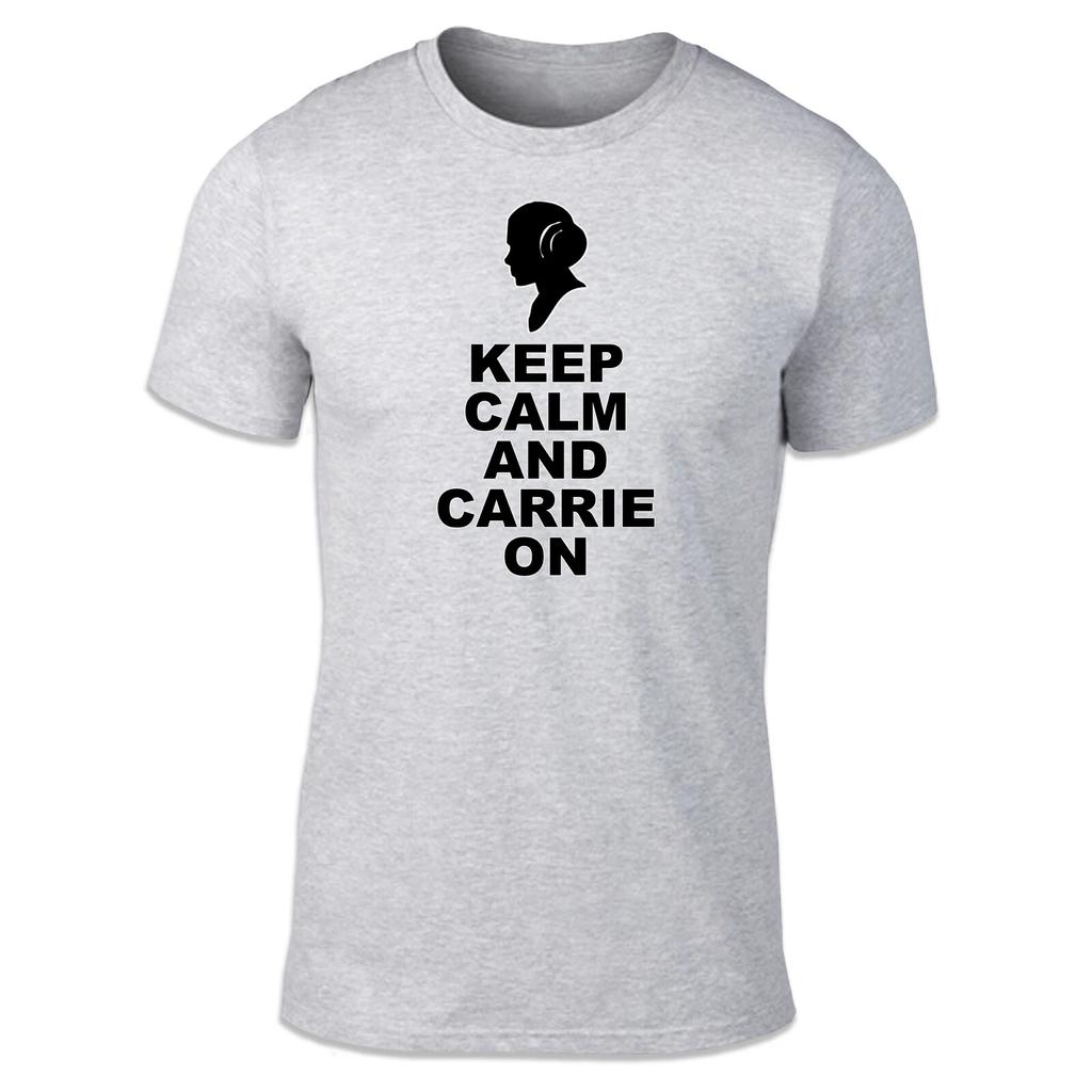 Keep Calm Carrie On Unisex T Shirt - Parody Actress Movie Sci Fi