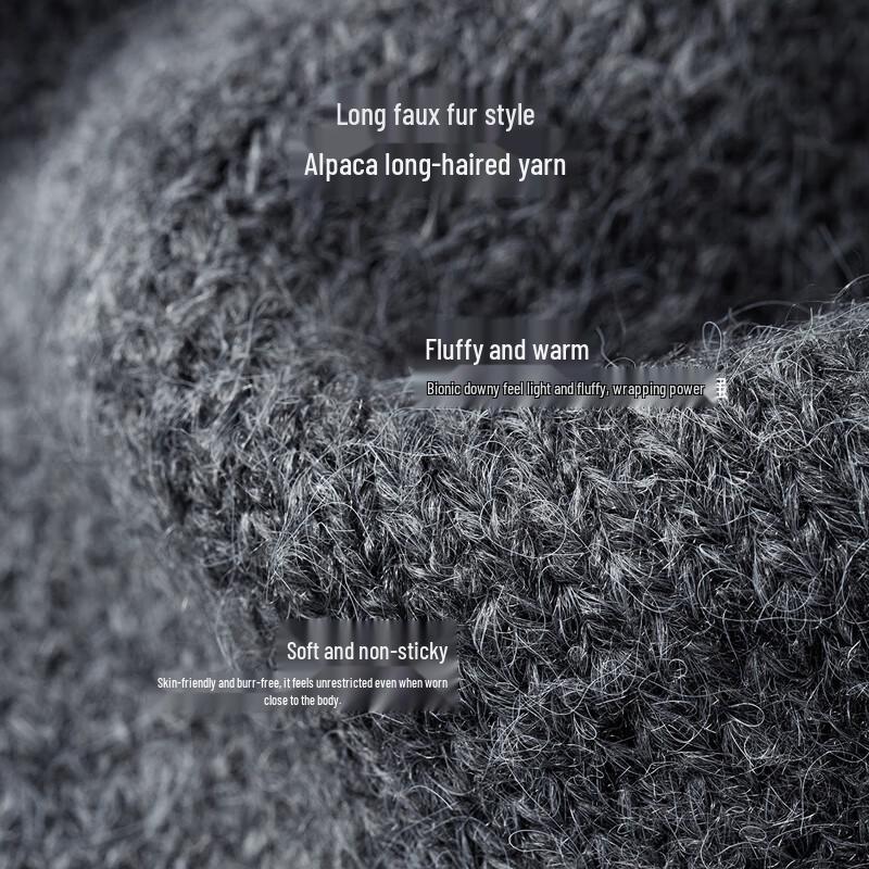 Chuyu Women's Loose Fit V-Neck Alpaca Blend Embroidered Cardigan