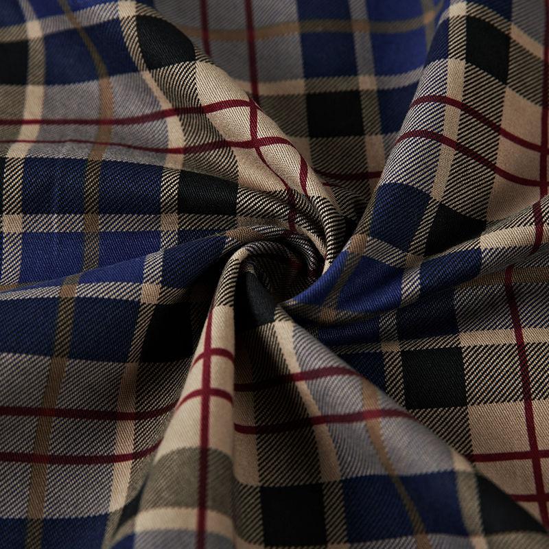 Men's Long-sleeved Pure Cotton Shirt Autumn and Winter Middle-aged and Young People Plaid Casual Loose Large-size Shirt Men's Velvet
