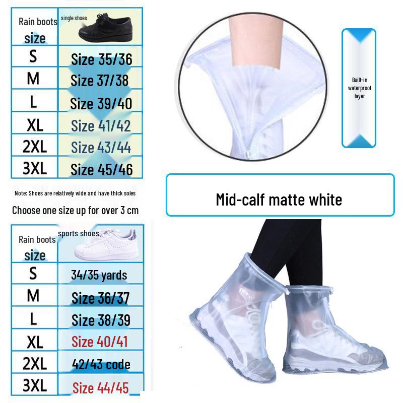 Unisex Waterproof Non-Slip Rainproof Shoe Covers: Thickened, Wear-Resistant, Snow-Proof Footwear for Rainy Days