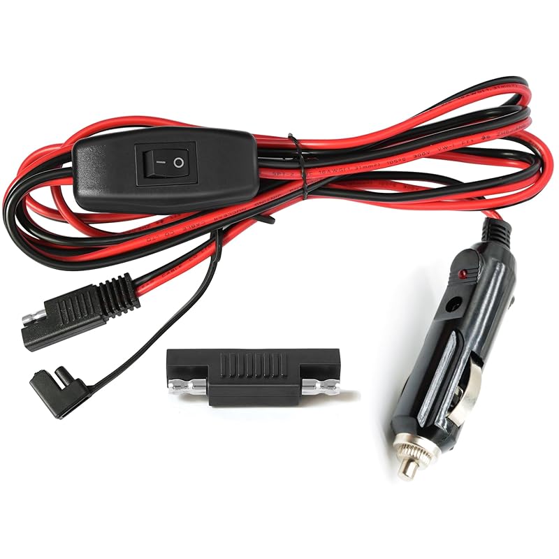 SAE Battery Alligator Clips Wire Harness With On/Off Switch 7.9Ft/2.4M 16AWG, 12V Alligator Clips With Wires For Sprayer Parts, Sprayer Pump, Battery