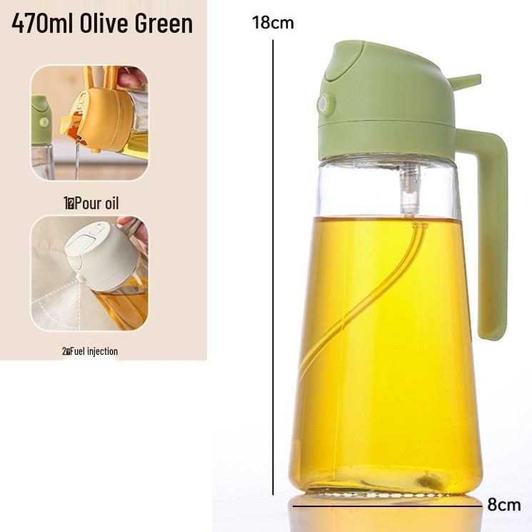 Leak-Proof Dual-Use Glass Oil Spray Bottle for Kitchen