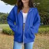 Women's Fashion Casual Long Sleeve Solid Color Hooded Sweatshirt Tops