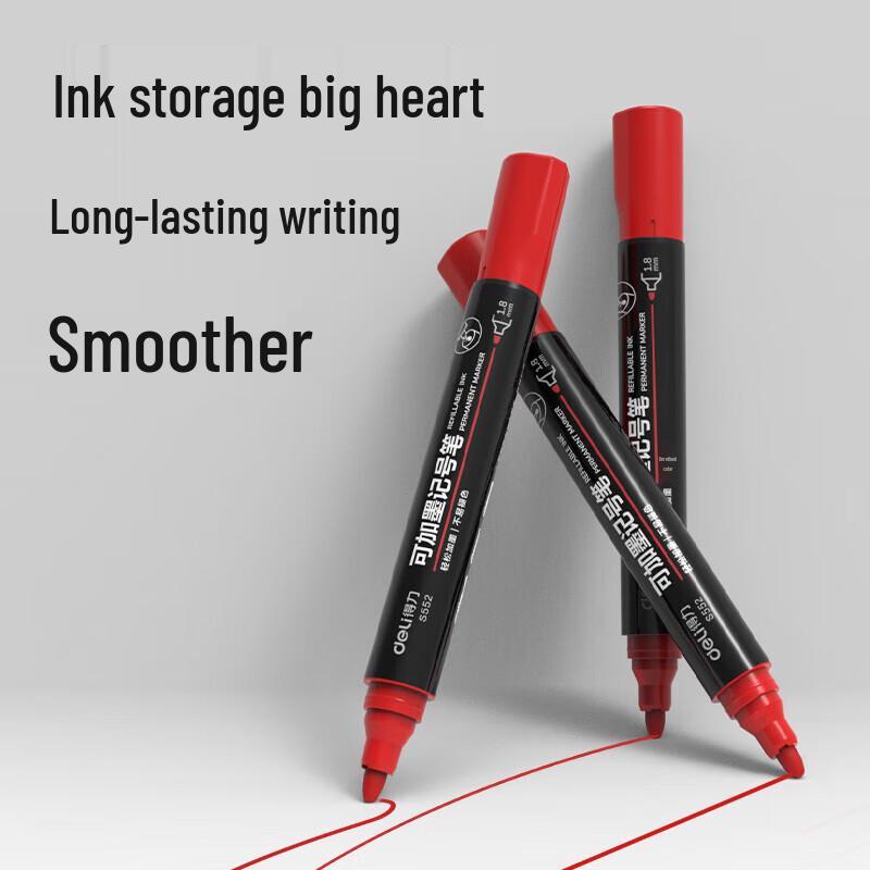 Deli Thick-Tip Refillable Oil Marker Pen