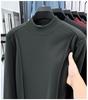 Men's Versatile Winter Fleece Sweatshirt, Half-High Collar, Solid Color, Long Sleeve, Thick Base Layer for All Ages.