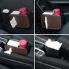 Car Seat Back Trash Bin Storage Box Drink Holder Organizer Auto Backseat Garbage Can Dust Bin with Tissue Case
