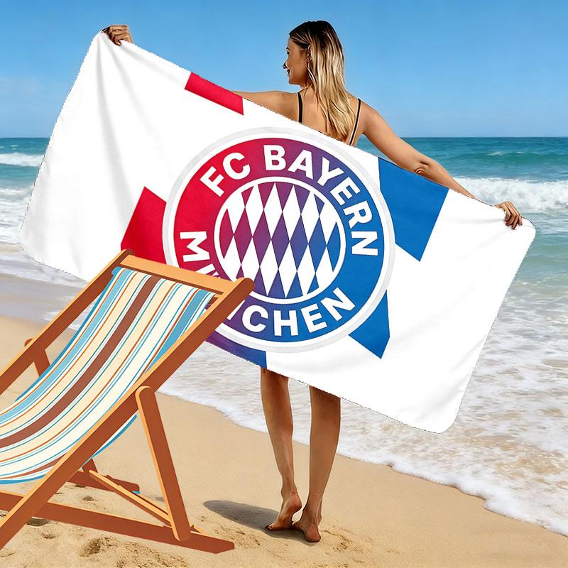 FCB Print Beach Towel, Large Soft Quick Dry Towel for Beach Camping Swimming